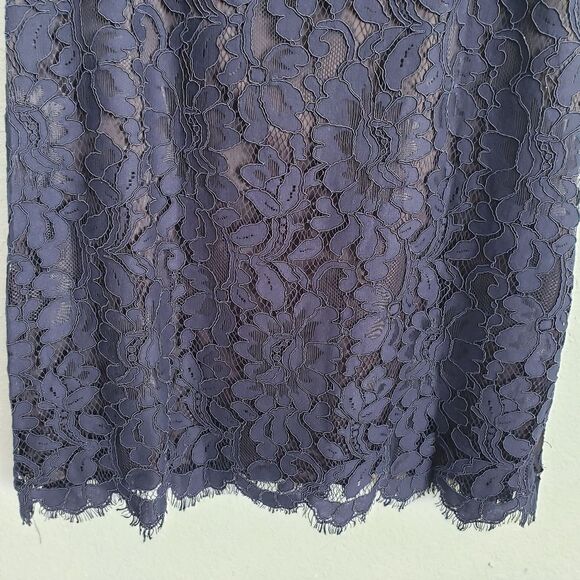 Eliza‎ J Navy High Neck Lace Sheath Dress - Picture 2 of 8